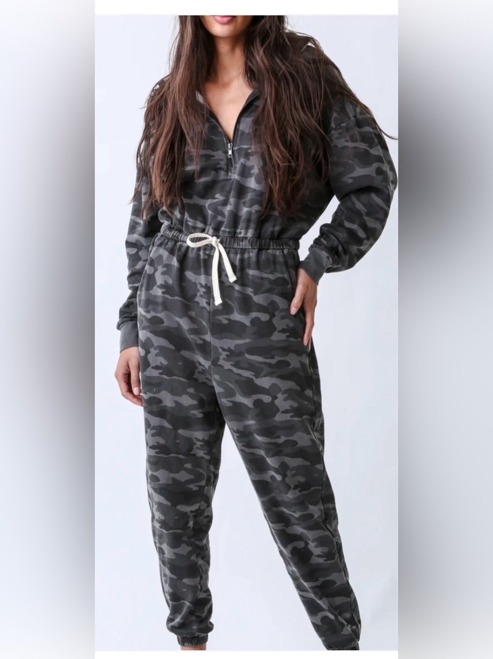 Electric & Rose Dark Camp long sleeve jumper with waist tie, size xl, oversized